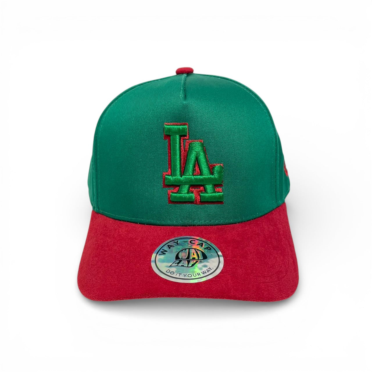 Top LA Verde y Rojo - Poliester y Gamuza