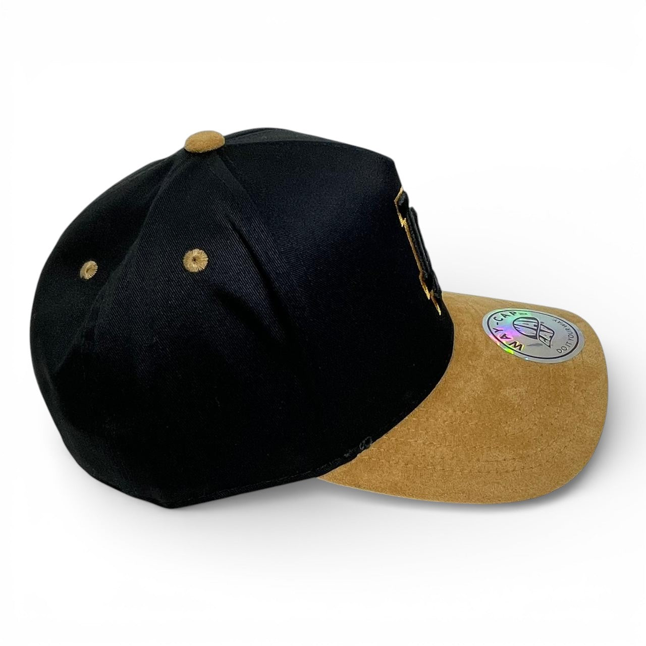 Top LA Mostaza y Negro - Poliester y Gamuza